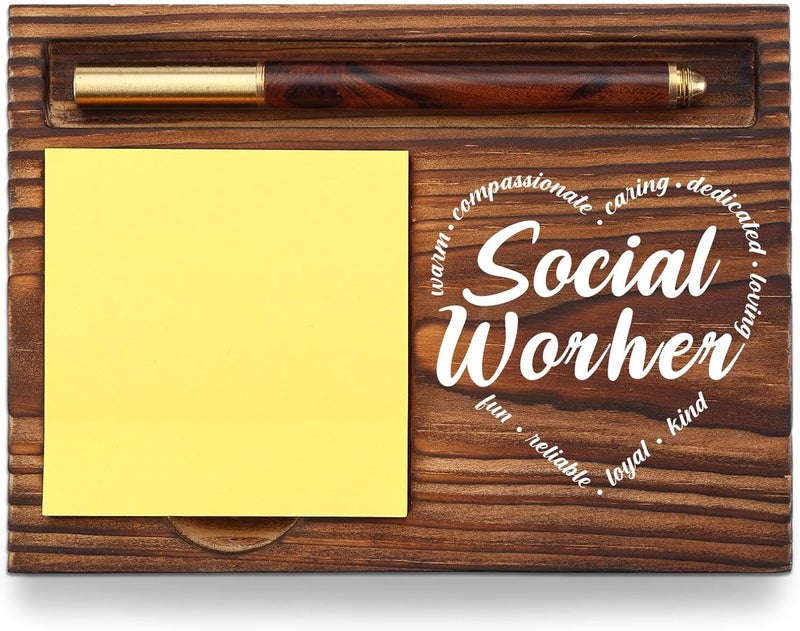 YODOCAMP Social Worker Sticky Note Holder, Social Worker Graduate Gift, Thank You Appreciation Gift for School Counselor Therapist Social Worker Self-Stick Note Pad Holders Desk Organizer TZP16 - Image 1